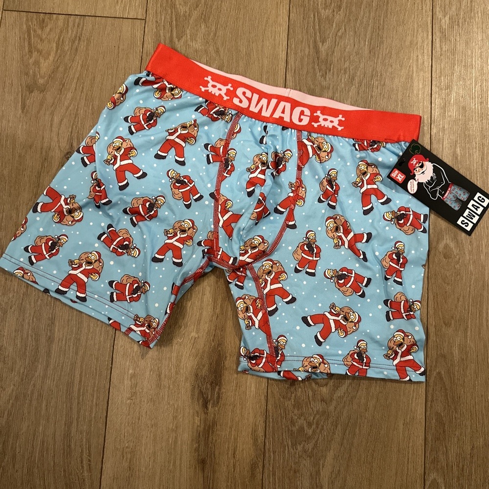 Simpsons Themed‎ Boxer Briefs, Men's Size XL (38-40) Holiday Xmas  Homer Santa